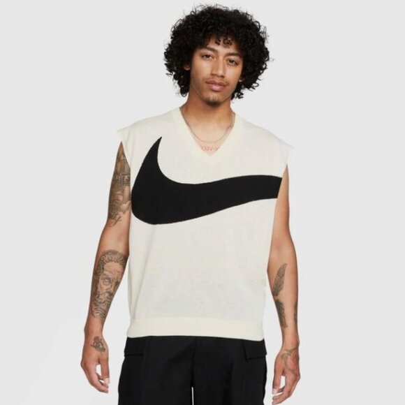 NIKE Men's XL Sweater SWOOSH V-Neck Sleeveless Lightweight BRAND-NEW w/tags - Picture 1 of 15
